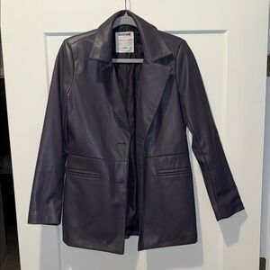 Garage Dark Purple Leather Blazer
